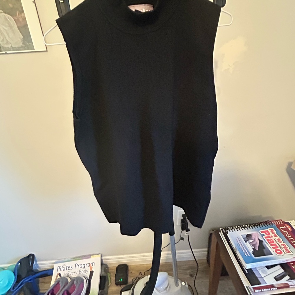 TanJay Black Sleeveless Mock Neck Tank